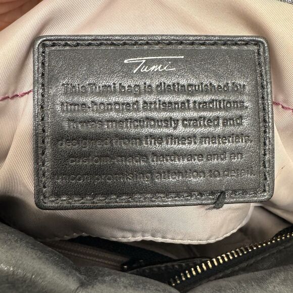 TUMI Black Leather Purse Large Work-Travel Shoulder Bag 73235DL - Picture 13 of 16